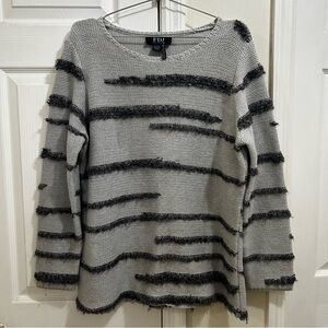 FDJ Boucle Stitch Grey and Black Sweater Size Large